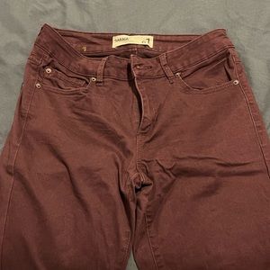 Burgundy high waist jeggings